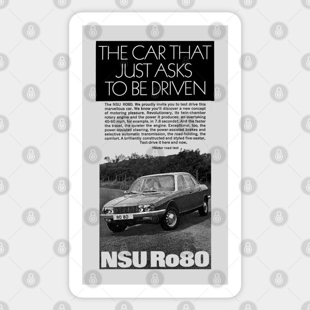 NSU Ro80 - advert Sticker by Throwback Motors